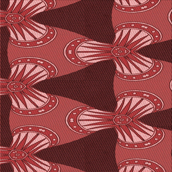 Round Patterned Cranberry Red Rug, pat310rd