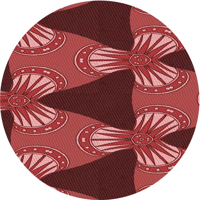 Square Patterned Cranberry Red Rug, pat310rd
