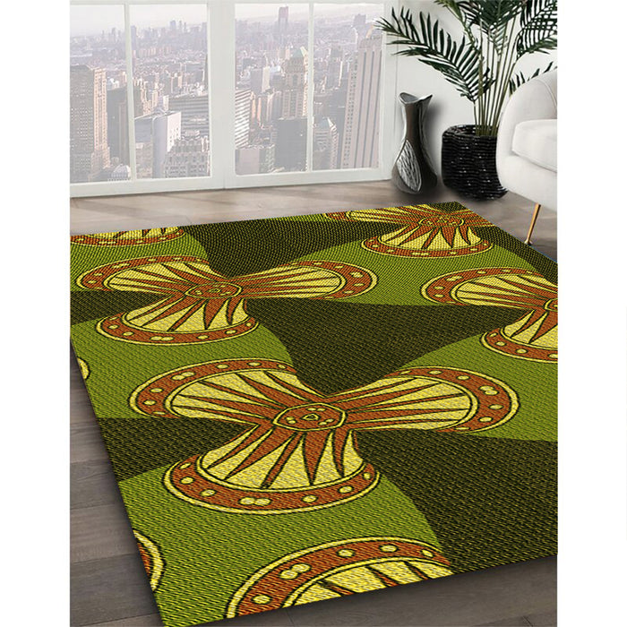 Patterned Bakers Brown Rug in Family Room, pat310yw