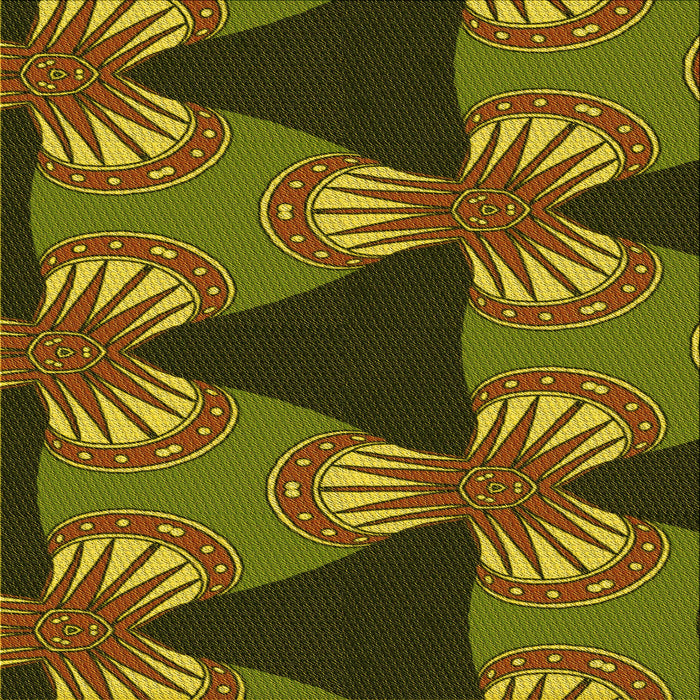 Round Patterned Bakers Brown Rug, pat310yw