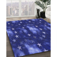 Patterned Cobalt Blue Rug, pat3100blu