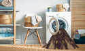 Machine Washable Transitional Sienna Brown Rug in a Washing Machine, wshpat3100brn