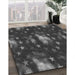 Patterned Charcoal Black Rug in Family Room, pat3100gry