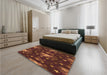 Patterned Red Rug in a Bedroom, pat3100org