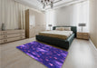 Patterned Purple Rug in a Bedroom, pat3100pur