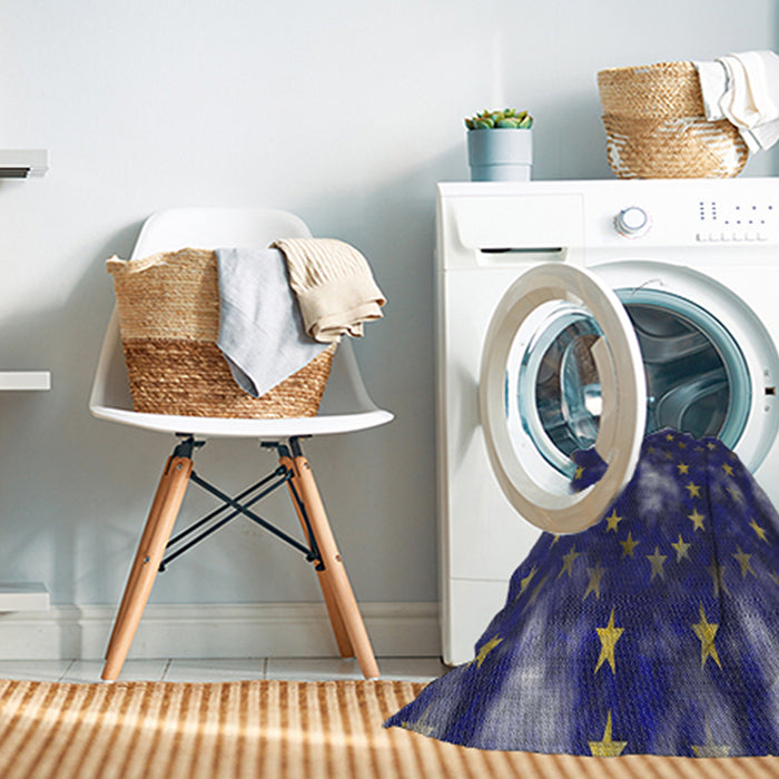 Machine Washable Transitional Denim Dark Blue Rug in a Washing Machine, wshpat3100