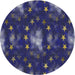 Sideview of Patterned Denim Dark Blue Novelty Rug, pat3100