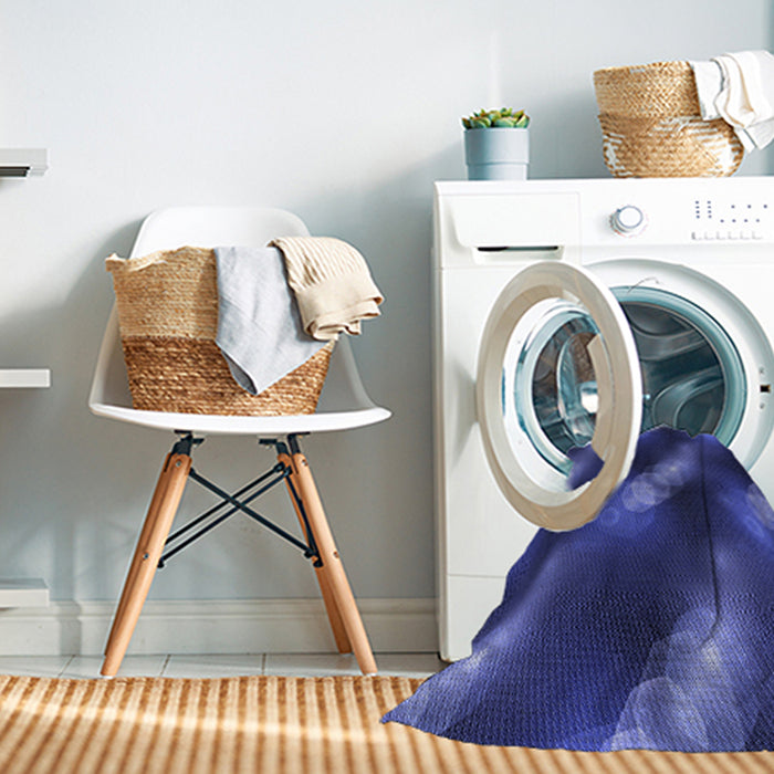 Machine Washable Transitional Denim Dark Blue Rug in a Washing Machine, wshpat3101blu
