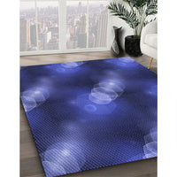 Patterned Denim Dark Blue Rug, pat3101blu