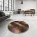 Round Patterned Light Brown Rug in a Office, pat3101brn