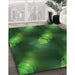 Machine Washable Transitional Deep Emerald Green Rug in a Family Room, wshpat3101grn