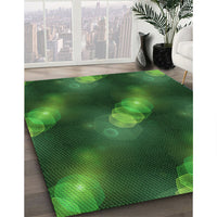 Patterned Deep Emerald Green Rug, pat3101grn