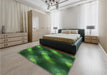 Patterned Deep Emerald Green Rug in a Bedroom, pat3101grn