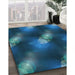 Patterned Blue Ivy Blue Rug in Family Room, pat3101lblu