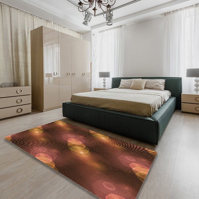 Patterned Red Rug in a Bedroom, pat3101org