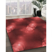 Patterned Cranberry Red Rug, pat3101rd