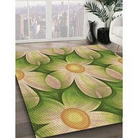 Patterned Metallic Gold Rug, pat3102brn