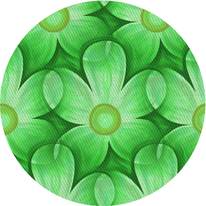 Square Machine Washable Transitional Neon Green Rug in a Living Room, wshpat3102grn