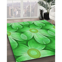 Patterned Neon Green Rug, pat3102grn