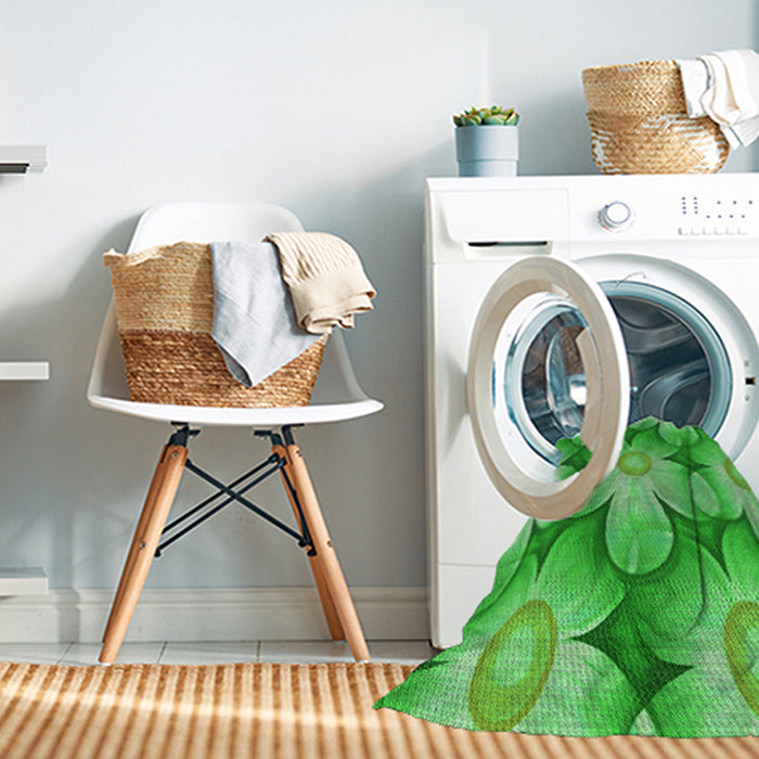 Machine Washable Transitional Neon Green Rug in a Washing Machine, wshpat3102grn