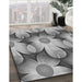 Patterned Cloud Gray Rug in Family Room, pat3102gry