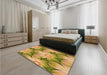 Patterned Yellow Rug in a Bedroom, pat3102org