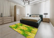 Patterned Green Rug in a Bedroom, pat3102yw