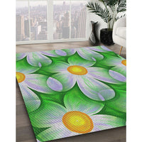 Patterned Forest Green Novelty Rug, pat3102