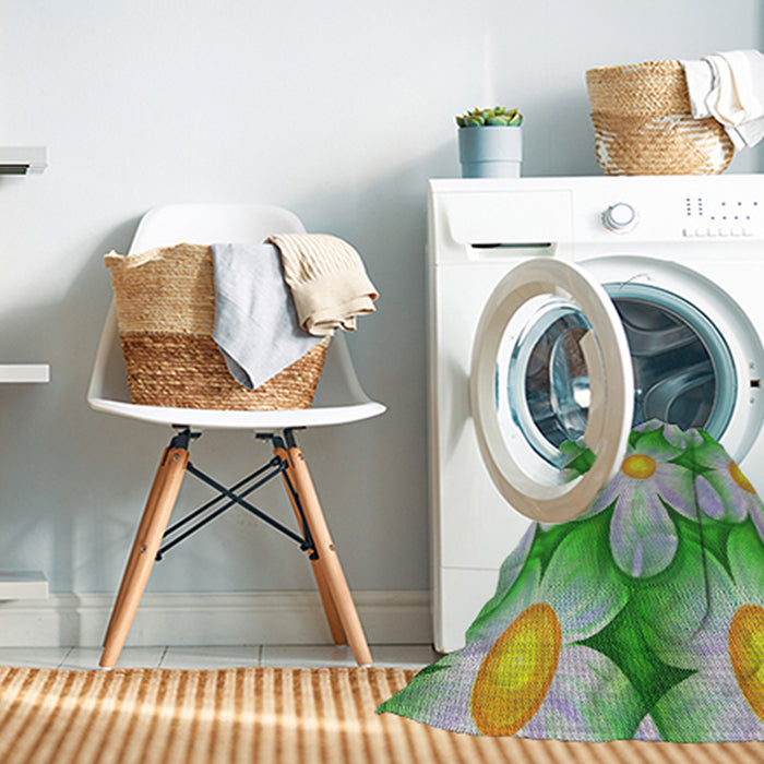 Machine Washable Transitional Forest Green Rug in a Washing Machine, wshpat3102