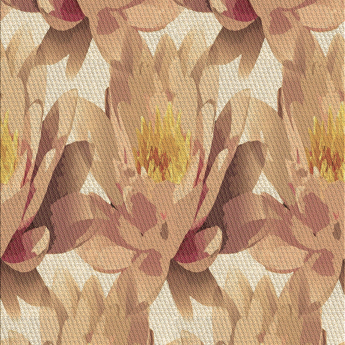 Patterned Yellow Orange Rug, pat3103brn