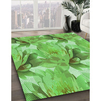 Patterned Emerald Green Rug, pat3103grn