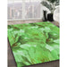 Patterned Emerald Green Rug in Family Room, pat3103grn