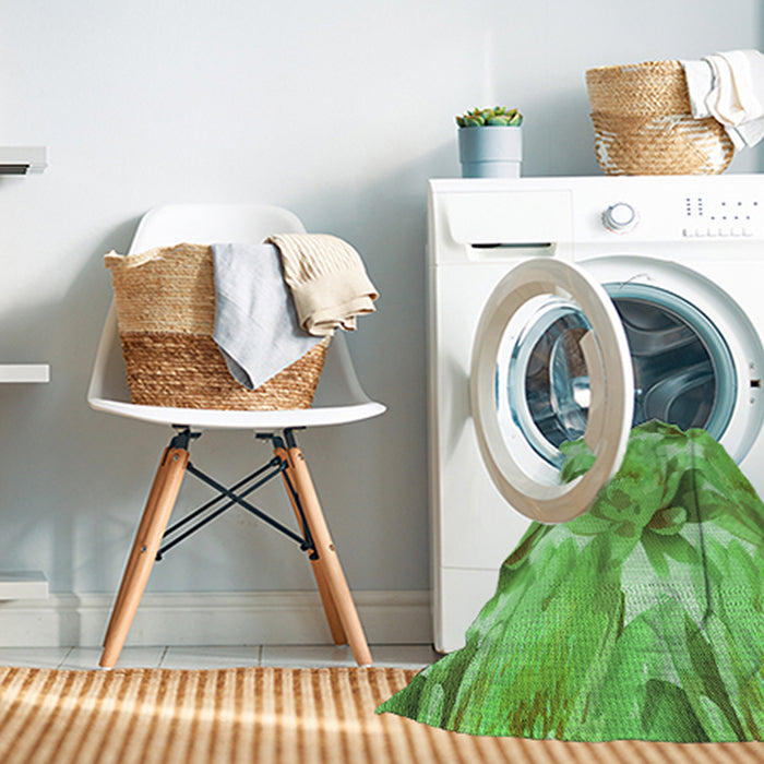 Machine Washable Transitional Emerald Green Rug in a Washing Machine, wshpat3103grn