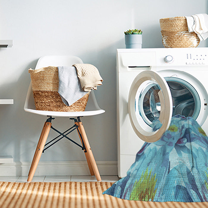 Machine Washable Transitional Blue Ivy Blue Rug in a Washing Machine, wshpat3103lblu
