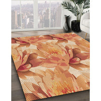 Patterned Yellow Orange Rug, pat3103org