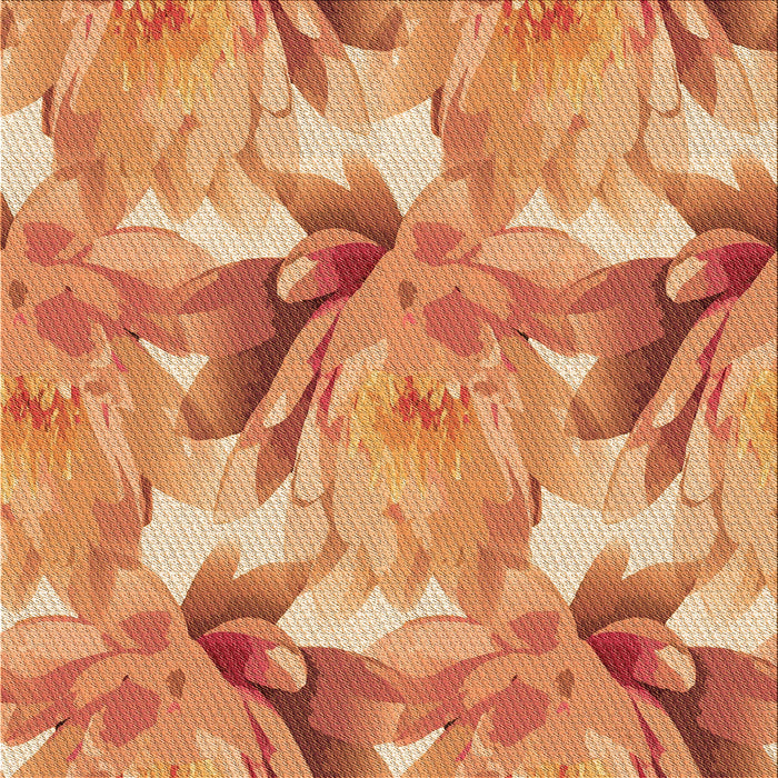 Round Patterned Yellow Orange Rug, pat3103org