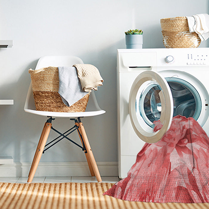 Machine Washable Transitional Light Coral Pink Rug in a Washing Machine, wshpat3103rd