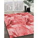Machine Washable Transitional Light Coral Pink Rug in a Family Room, wshpat3103rd
