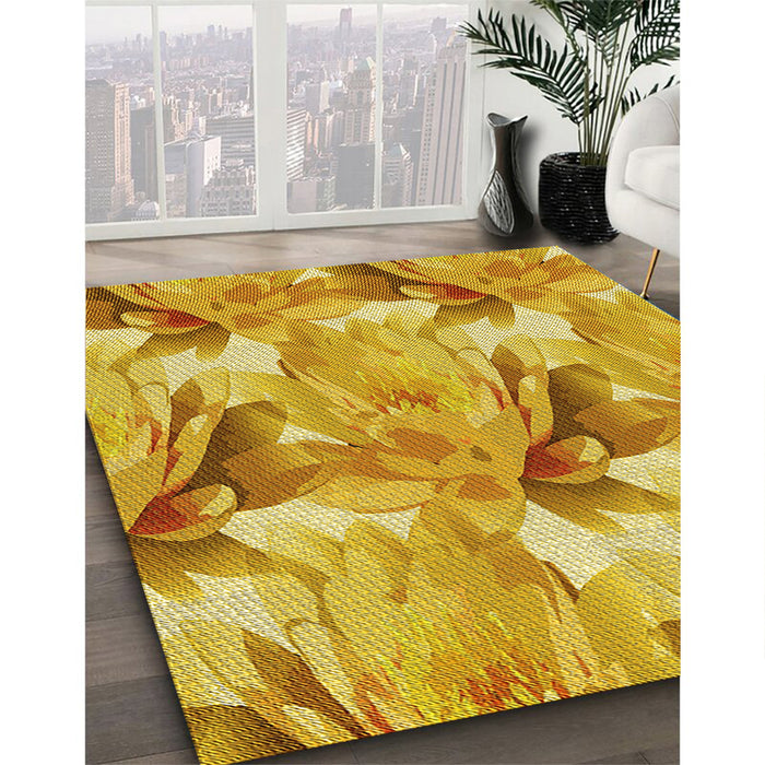 Machine Washable Transitional Orange Rug in a Family Room, wshpat3103yw