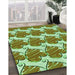 Patterned Olive Green Rug in Family Room, pat3104grn