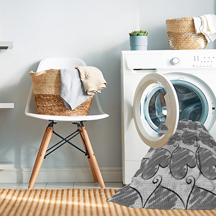 Machine Washable Transitional Ash Gray Rug in a Washing Machine, wshpat3104gry