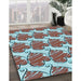 Machine Washable Transitional Sky Blue Rug in a Family Room, wshpat3104lblu