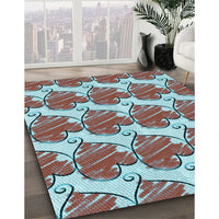 Patterned Sky Blue Rug, pat3104lblu