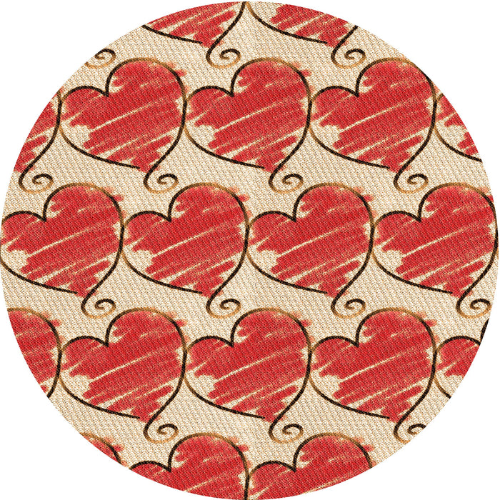 Square Patterned Red Rug, pat3104org