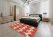 Patterned Red Rug in a Bedroom, pat3104org