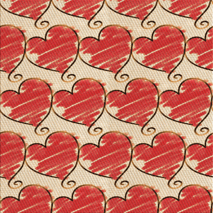 Round Patterned Red Rug, pat3104org