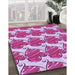 Machine Washable Transitional Deep Pink Rug in a Family Room, wshpat3104pur