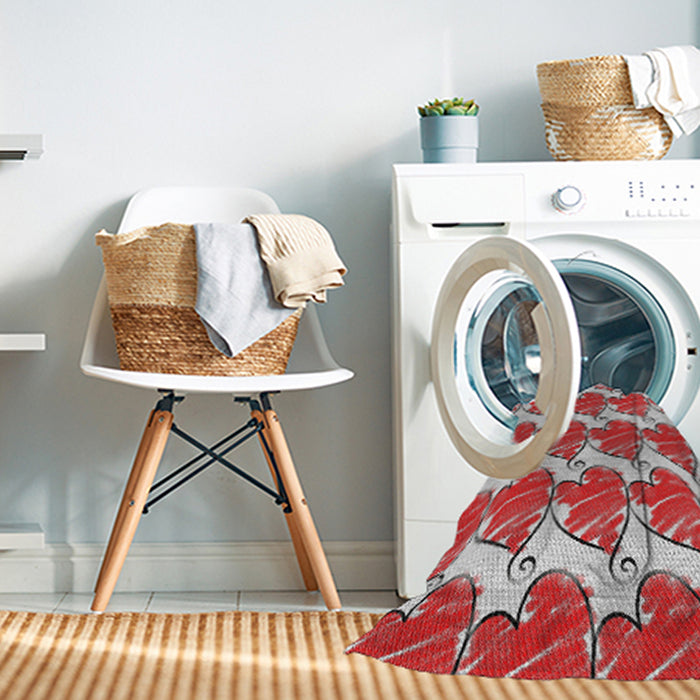 Machine Washable Transitional Pale Silver Gray Rug in a Washing Machine, wshpat3104