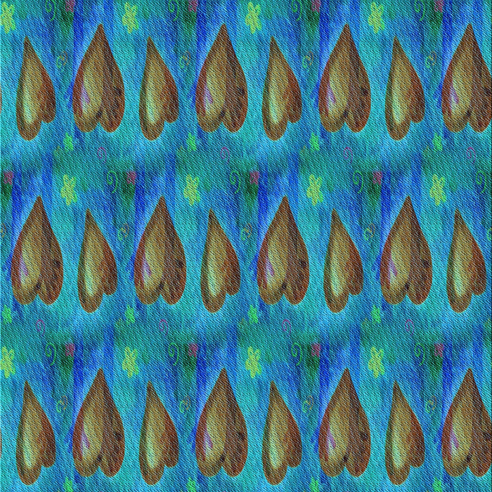 Patterned Dark Turquoise Green Rug, pat3105lblu