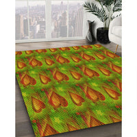 Patterned Pistachio Green Rug, pat3105yw